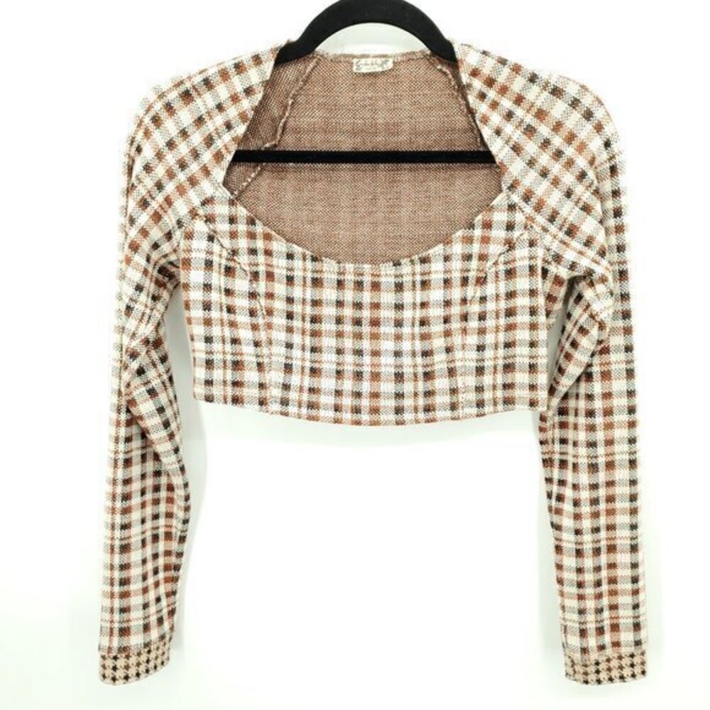 Intimately Free People Tough Love Natural Combo Top M Cream/Brown/Black - Picture 2 of 16